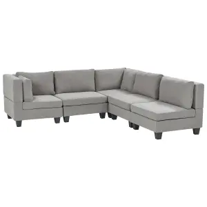 Corner Sofa UNSTAD Light Grey Fabric Left Hand