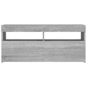 Berkfield TV Cabinet with LED Lights Grey Sonoma 90x35x40 cm