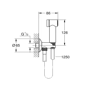 Grohe Sena Gloss Chrome effect Wall-mounted Single-spray pattern Shower head kit