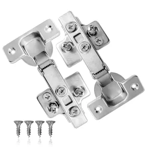 20 PACK Premier Soft Close Kitchen/ Bedroom Cabinet Door Hinges Including Screws and Clip on Backplate Adjustable