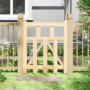 Decorative Outdoor Picket Fence Gate Border Entrance for Deck or Patio W 76cm H 90cm