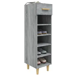 Berkfield Shoe Cabinet Grey Sonoma 30x35x105 cm Engineered Wood