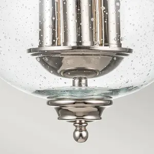 Luminosa Pickering Lane 3 Light Lanterns Pendant Ceiling Light, Polished Nickel