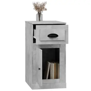 Berkfield Side Cabinet with Drawer Concrete Grey 40x50x75 cm Engineered Wood