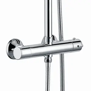 ENKI Dune Chrome Round Thermostatic Shower Head & Handheld 300mm