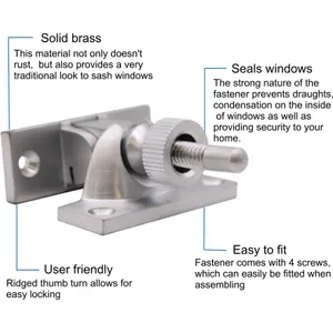 EAI Brighton Sash Window Fastener - Satin Chrome - 58mm