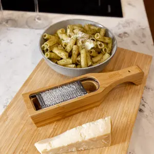 KitchenCraft World of Flavours Italian Bamboo Grater with Holder