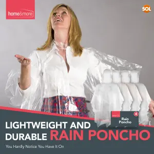 4pk Rain Poncho Adult Waterproof, Plastic Disposable Rain Poncho Waterproof Poncho Adults, Ponchos Plastic Waterproof Raincoat