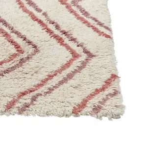 Cotton Area Rug 140 x 200 cm Beige and Pink KASTAMONU