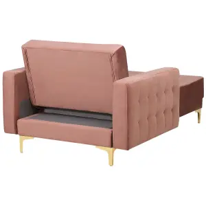 Velvet Chaise Lounge Pink ABERDEEN