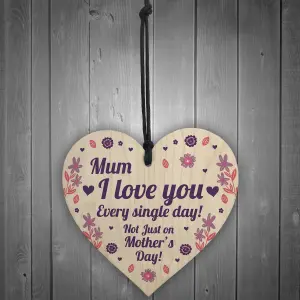 Special Mothers Day Gift Wood Heart Floral Gift For Mum From Daughter Son Keepsake