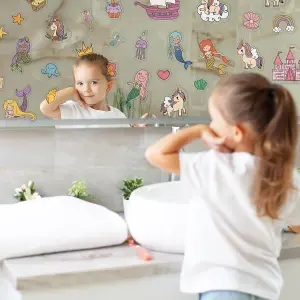 Walplus Magical Unicorns And Mermaids Window Cling