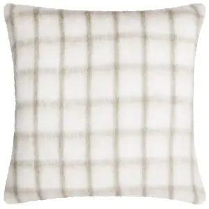 Yard Yarrow Check Faux Mohair Check Polyester Filled Cushion