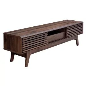 Copen Walnut 150cm TV Unit Cabinet, TV Stand  with 2 Storage Shelves and Sliding Doors for Living Room