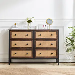 Rattan Storage Cabinet with 6 Drawers