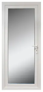 1 panel Glazed White LH External Back Door set, (H)2055mm (W)840mm