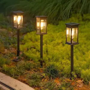 8Pcs Warm Waterproof Outdoor Solar-Powered Pathway Lights Decoration for Patio Driveways Landscape Lawn Yard,65cm H