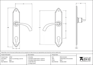 From The Anvil Black Gothic Curved Lever Espag. Lock Set