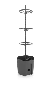 Self-watering Tomato Pot, trough, planter - extendable trellis - with Vermiculite - 390mm dia, 1090mm tall, 21L