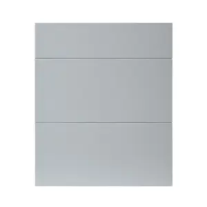 GoodHome Alisma High gloss grey Drawer front, Pack of 3 (H)715mm (W)597mm (T)18mm