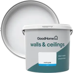 GoodHome Walls & ceilings North pole Matt Emulsion paint, 5L