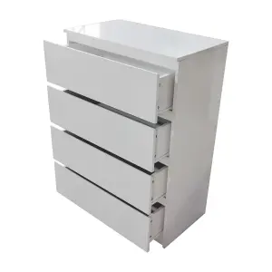 White Gloss Deep Drawer Chest of Drawers (4 Drawers)