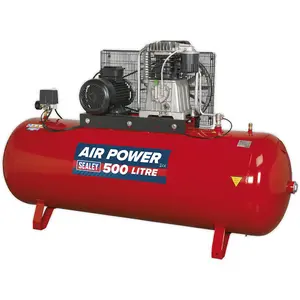 500 Litre Professional Belt Drive Air Compressor with 7.5hp Motor - 2-Stage Performance