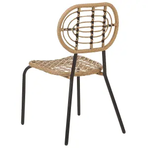 Set of 8 Chairs PRATELLO PE Rattan Natural