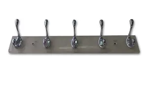 Silver Chrome effect 5 Hook rail, (L)438mm (H)72mm