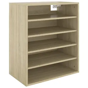 Berkfield Shoe Cabinet Sonoma Oak 60x35x70 cm Engineered Wood