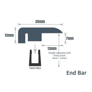 Laminate Wood Flooring MDF End Edge Threshold Trim Long 0.9m Length Strip - Charleston Oak