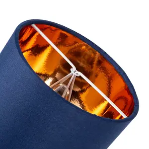 Contemporary Midnight Blue 6 Clip-On Candle Lamp Shade with Copper Inner Lining