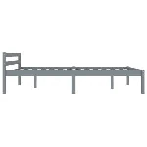 Berkfield Bed Frame Grey Solid Pine Wood 140x200 cm