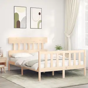 Berkfield Bed Frame with Headboard 140x200 cm Solid Wood