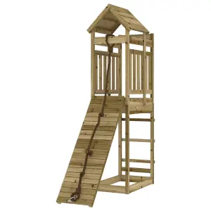 Berkfield Playhouse with Climbing Wall Impregnated Wood Pine