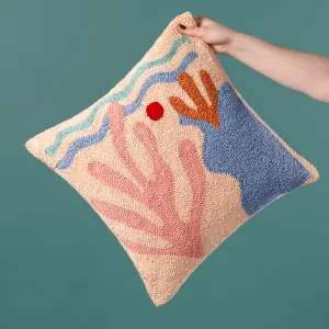 Heya Home Corals Abstract Knitted Feather Filled Cushion