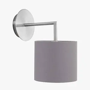 Brushed Silver and  Steel Grey Wall Light