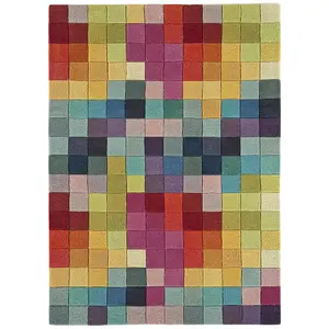 Funk Multi Colour Boxes Rug Rug 170x240cm for the Living Room