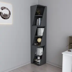 Decorotika Arrow 6-tier Corner Bookcase, Bookshelf, Shelving Unit