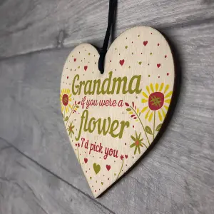 Red Ocean Grandma Wooden Heart Sign Best Grandma Gifts Birthday Gifts For Gradma Gifts From Grandchildren