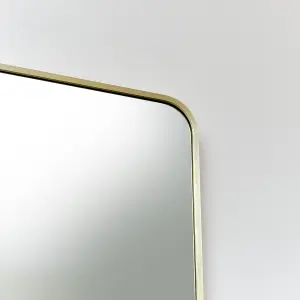 Melody Maison Large Gold Curved Framed Wall / Leaner Mirror 160cm x 80cm