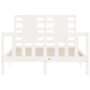 Berkfield Bed Frame with Headboard White 120x200 cm Solid Wood