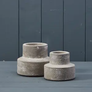 The Satchville Gift Company Grey Cement Candle Holder