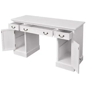 Berkfield Double Pedestal Desk White 140x48x80 cm