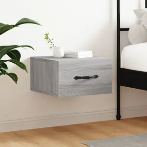 Berkfield Wall-mounted Bedside Cabinet Grey Sonoma 35x35x20 cm