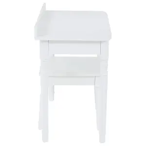 Interiors by Premier Childrens Dressing Table and Chair, Crisp White Dressing Table with Mirror, Body Posture Vanity Chair