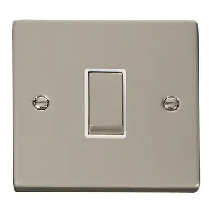 Pearl Nickel 10A 1 Gang Intermediate Ingot Light Switch - White Trim - SE Home