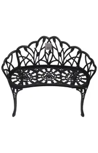 Cast Aluminium Bench Design 8 - Black