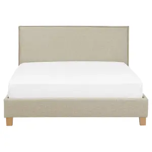 Fabric EU King Size Bed Beige SENNEZ