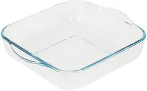 Dunelm 22cm Square Oven Roasting Dish, Clear, Glass